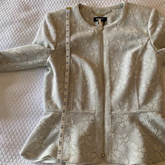 DKNY Floral-Print Zip Up Peplum Jacket Size 8 - Picture 10 of 13